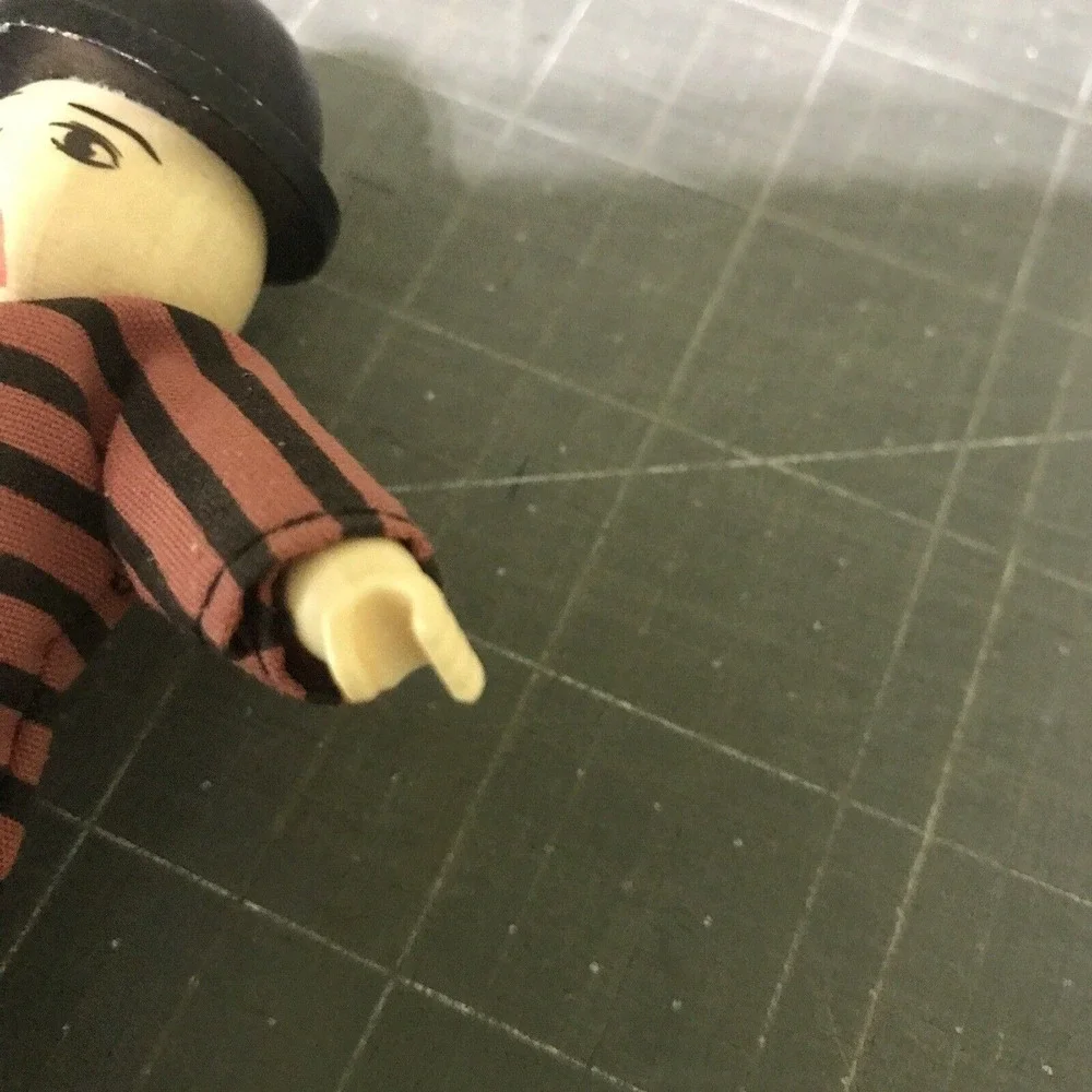 Tidlo Wooden Toy Prisoner Black Hat‎ Shoes Stripped Outfit